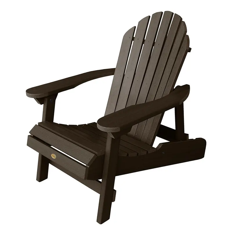 Highwood Hamilton Foldable Adirondack Chair – Adult Size In Weathered Acorn Finish 1