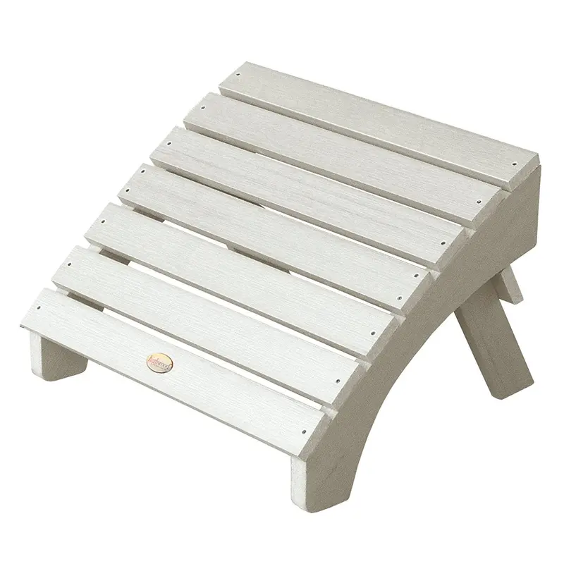 Highwood Whitewash Folding Adirondack Ottoman – Weather-Resistant Outdoor Footrest 1