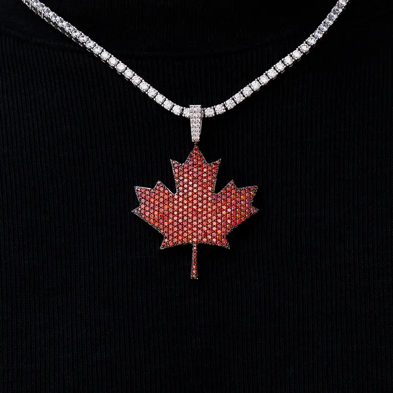 Iced Canada Flag Pendant – Diamond Accent 1