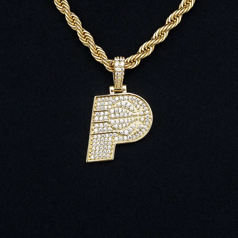 Indiana Pacers Nba Micro Logo Pendant – Yellow Gold 1