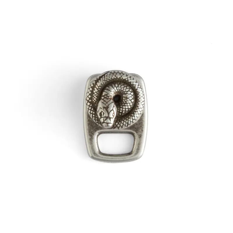 Infinity Snake Motif Bracelet Button – Symbolic Leather Accent 1