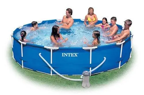 Intex 12' × 30" Metal Frame Above-Ground Swimming Pool Set – Complete Starter Kit With Pump And Ladder 1