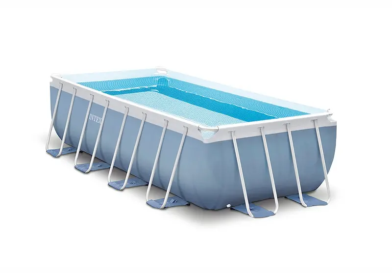 Intex Rectangular Frame Pool – 16’ X 8’ X 42” Above-Ground Swimming Pool Kit 1