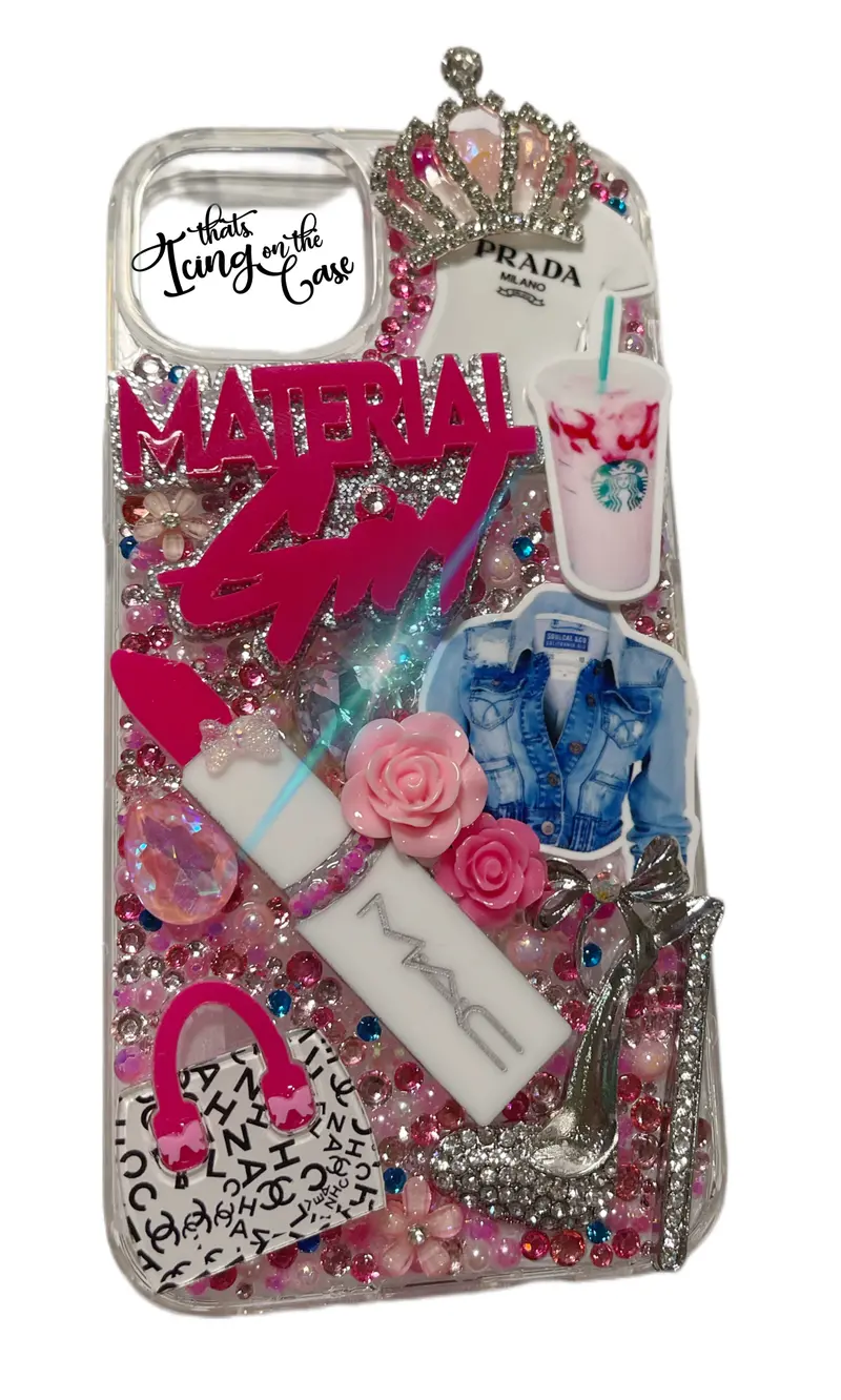 Iphone 14 Plus Protective Case With Bumper Guard – Material Girl Design 1