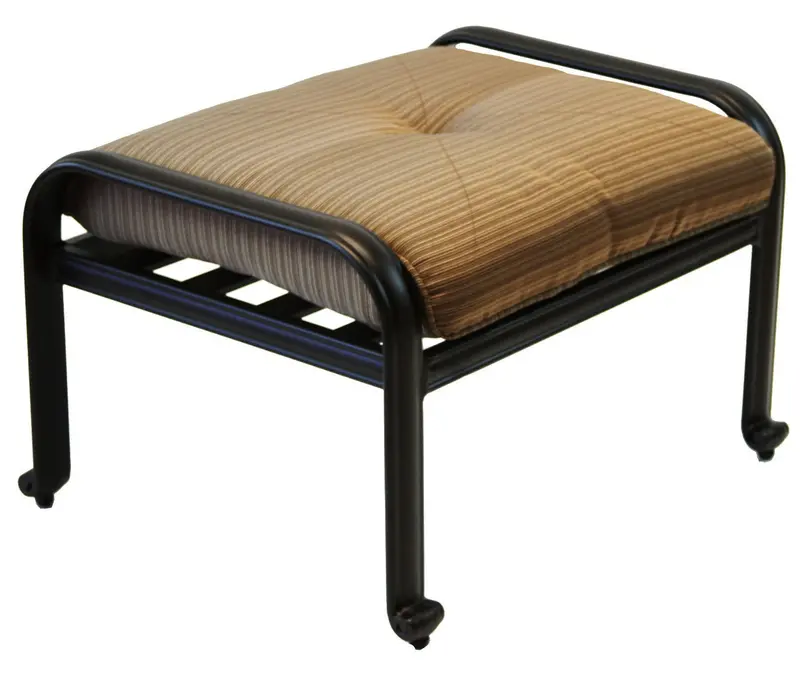 Kandb Elizabeth Ottoman With Cushion – Antique Bronze Outdoor Accent Piece 1
