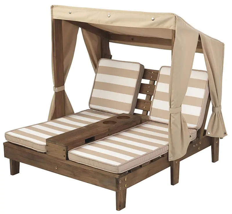 Kidkraft Double Chaise Lounge – Kids’ Outdoor Lounger With Built-In Cup Holders 1