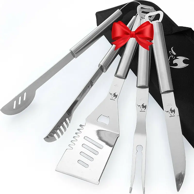 Kona Best Grill Tool Set – 18-Inch Premium Bbq Accessories Kit With Spatula, Tongs, Fork, Knife, Bottle Opener & Carry Case 1