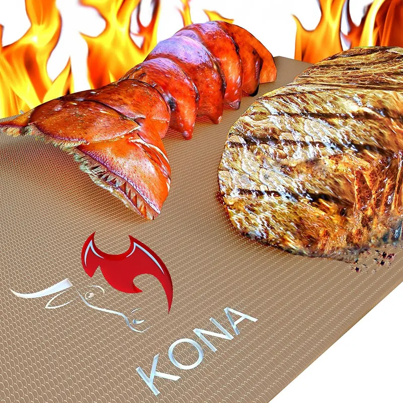 Kona Gold Nonstick Grill & Bake Mats – Heavy-Duty Bbq Accessories, Set Of 2 1
