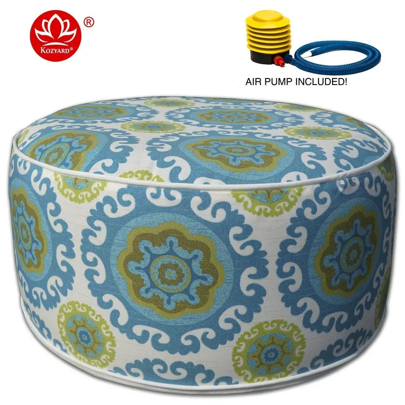 Kozyard Inflatable Ottoman Stool – Versatile Indoor/Outdoor Seating For Kids & Adults (Blue) 1