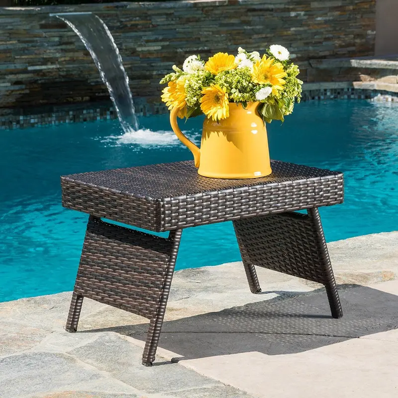 Lakeport All-Weather Wicker Outdoor Dining Table – Uv-Resistant Synthetic Weave 1
