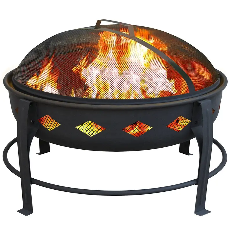 Landmann Bromley Outdoor Fire Pit – Powder-Coated Black Steel Design 1