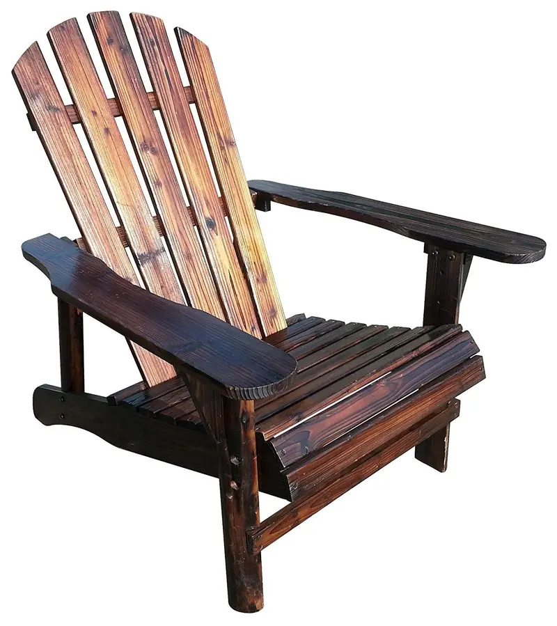 Leigh Country Char-Log Adirondack Chair – Rustic Wood-Grain Resin Outdoor Seating 1