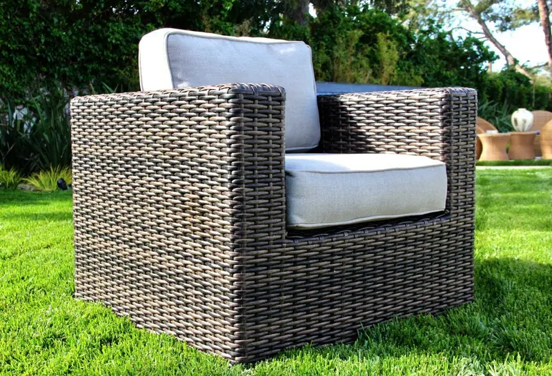Living Source International Verona Grey 10-Piece All-Weather Patio Sofa Set – Wicker Outdoor Living Room With Thick Cushions 1