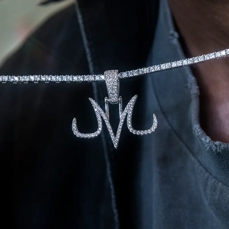 Majin-Inspired Pendant In White Gold 1
