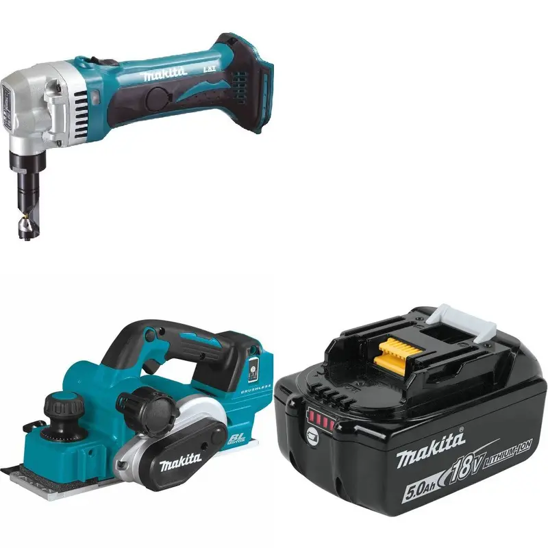 Makita 16-Gauge Nibbler Bundle With 3-1/4" Planer & Free 5.0Ah Battery 1