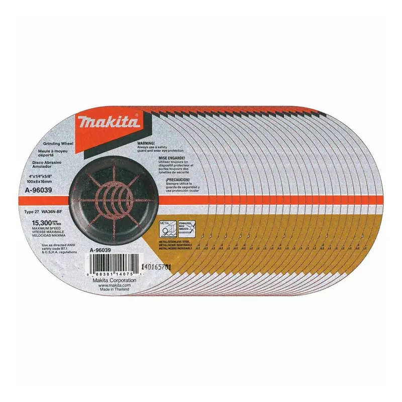 Makita A-96039-25 4" X 1/4" X 5/8" Inox Grinding Wheels – 36-Grit, 25-Pack 1