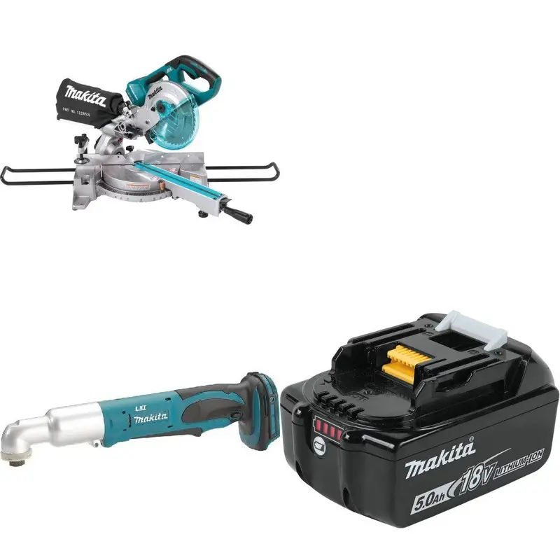 Makita Xsl02Z 10" Cordless Miter Saw Kit With Xlt01Z Angle Driver & Bl1850B 5.0Ah Battery 1