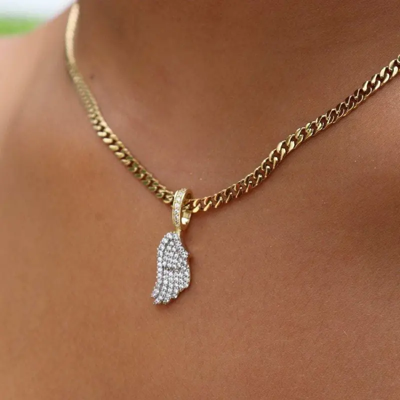Micro Angel Wing Pendant Necklace 1