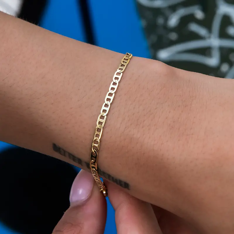 Micro Flat Valentina Bracelet – 2Mm, 14K Yellow Gold 1
