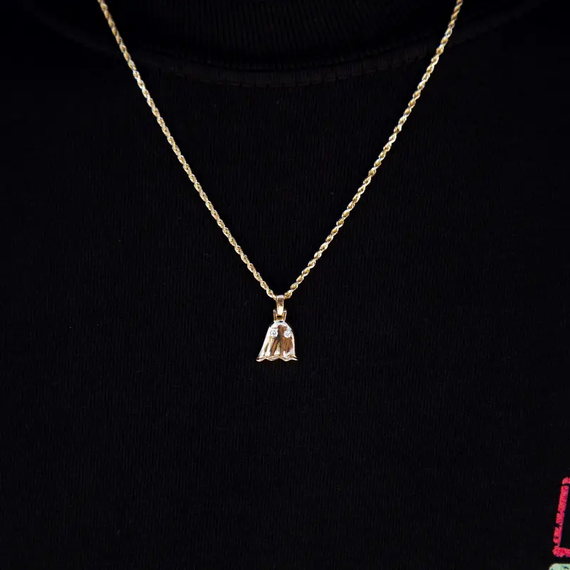 Micro Ghost Pendant Crafted In Solid Gold With Vs Diamonds 1