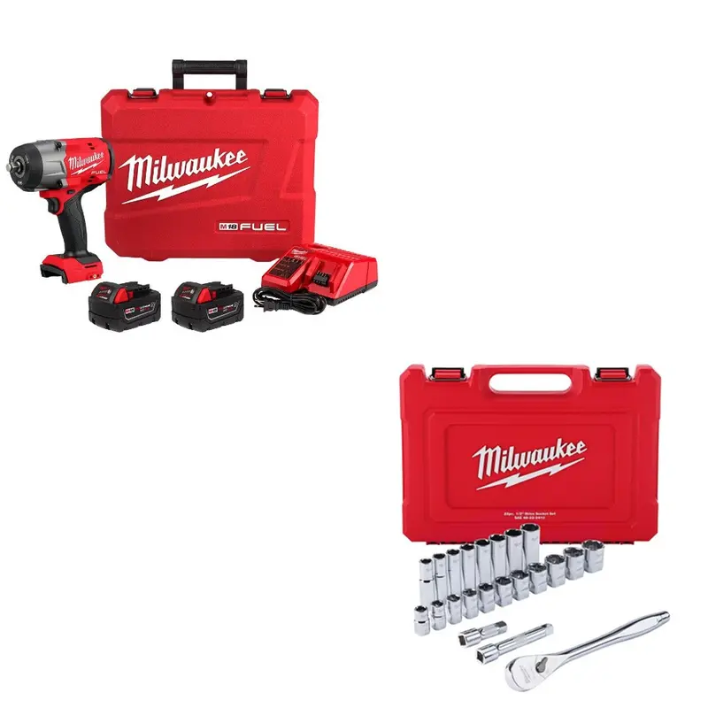 Milwaukee M18 Impact Wrench Kit With 22-Piece Socket Set 1