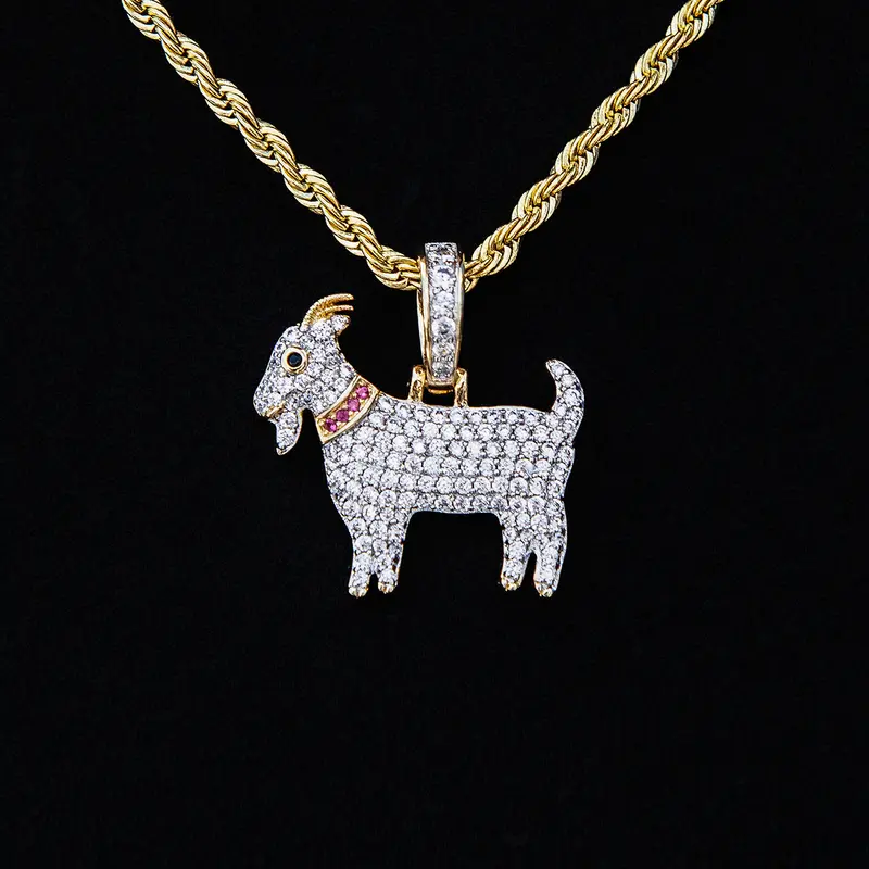 Mini Goat Pendant In Yellow Gold Plated Sterling Silver 1