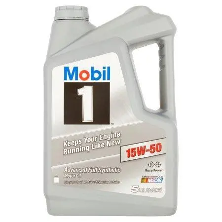 Mobil 1 15W-50 Full Synthetic Motor Oil – 5-Quart High-Performance Engine Lubricant 1