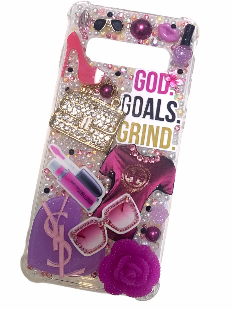 Motivational 'God Goals Grind' Samsung Galaxy S10 Snap-On Case With Protective Bumper Frame 1