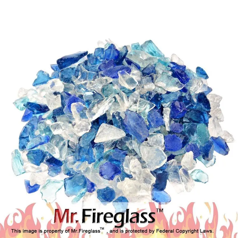 Mr. Fireglass Recycled Fire Glass Blend – 10 Lb For Gas Fire Pits, Fireplaces, And Log Sets 1