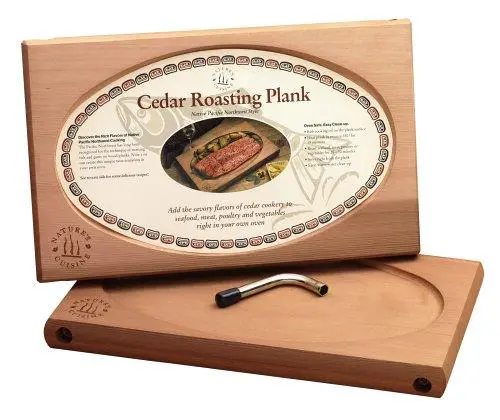 Nature’S Cuisine Cedar Roasting Plank – 17" X 10.5" Oven-Safe Grilling Board With Included Wrench 1