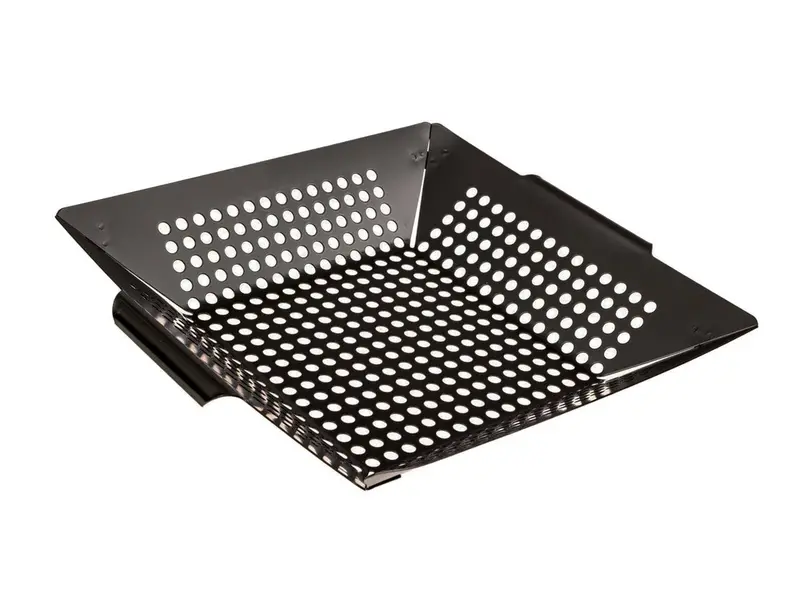 Nonstick Porcelain-Coated Steel Bbq Grill Basket – Versatile Veggie, Chicken, Fish, And Meat Cooking Pan 1