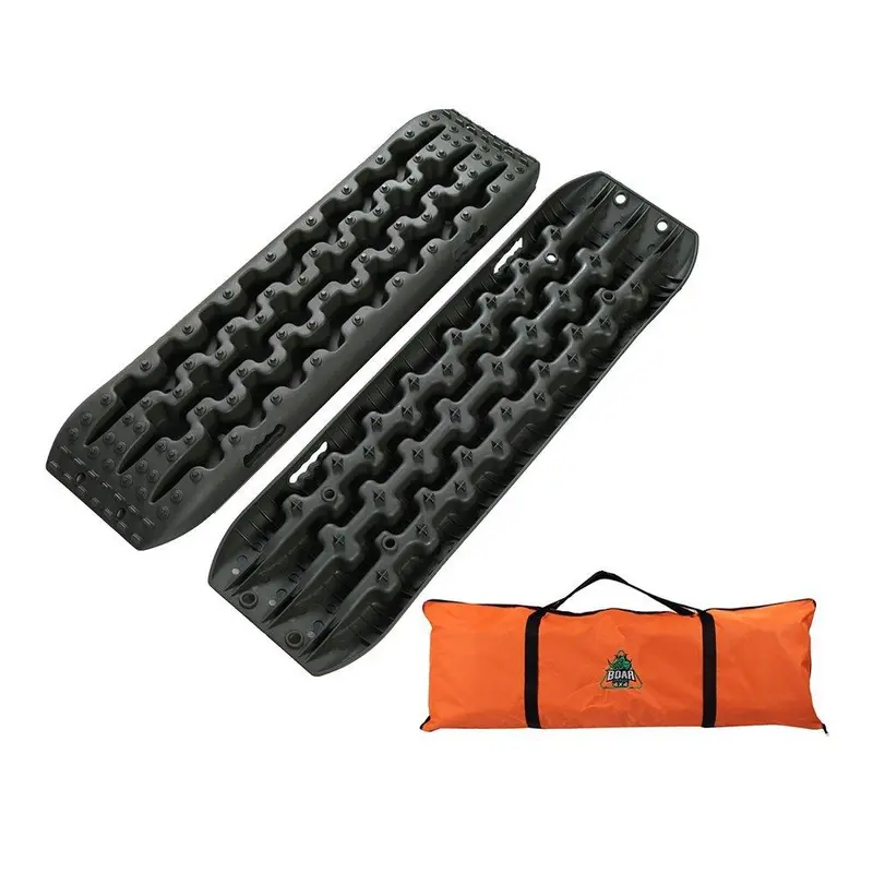 Offroad Boar Recovery Tracks – 2-Pack Traction Boards For Sand, Mud & Snow (Black) 1