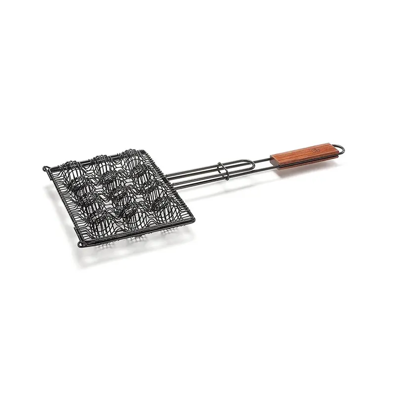Outset Qd86 Nonstick Meatball Basket With Rosewood Handle 1