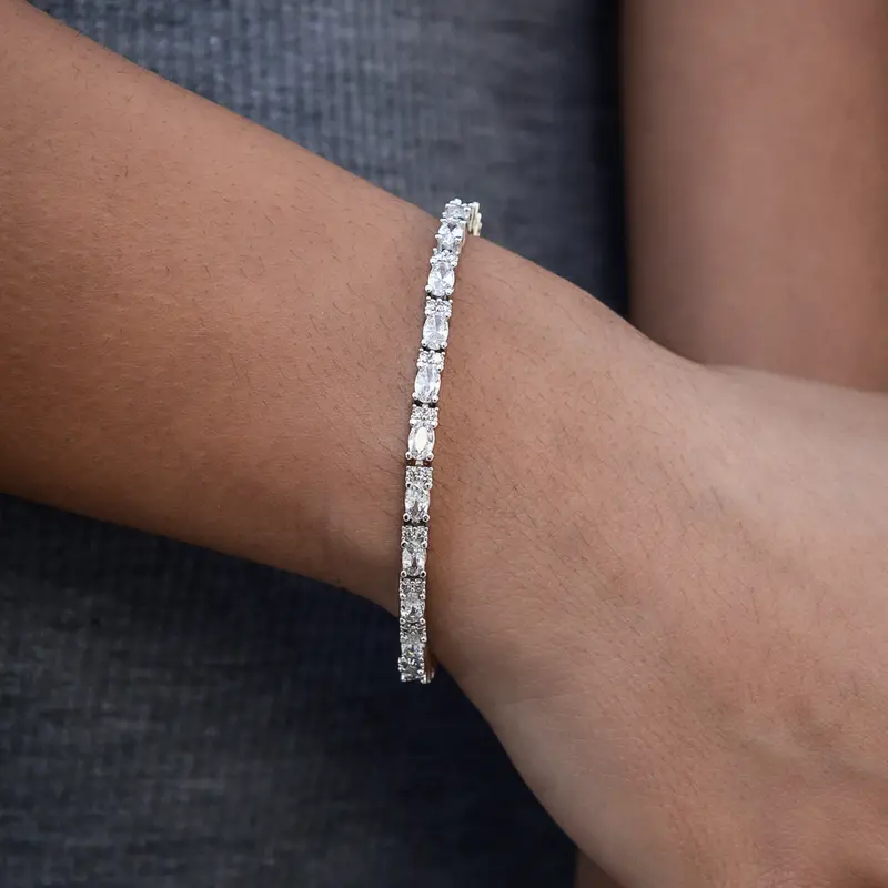Oval-Cut Diamond Tennis Bracelet – 3Mm Band 1