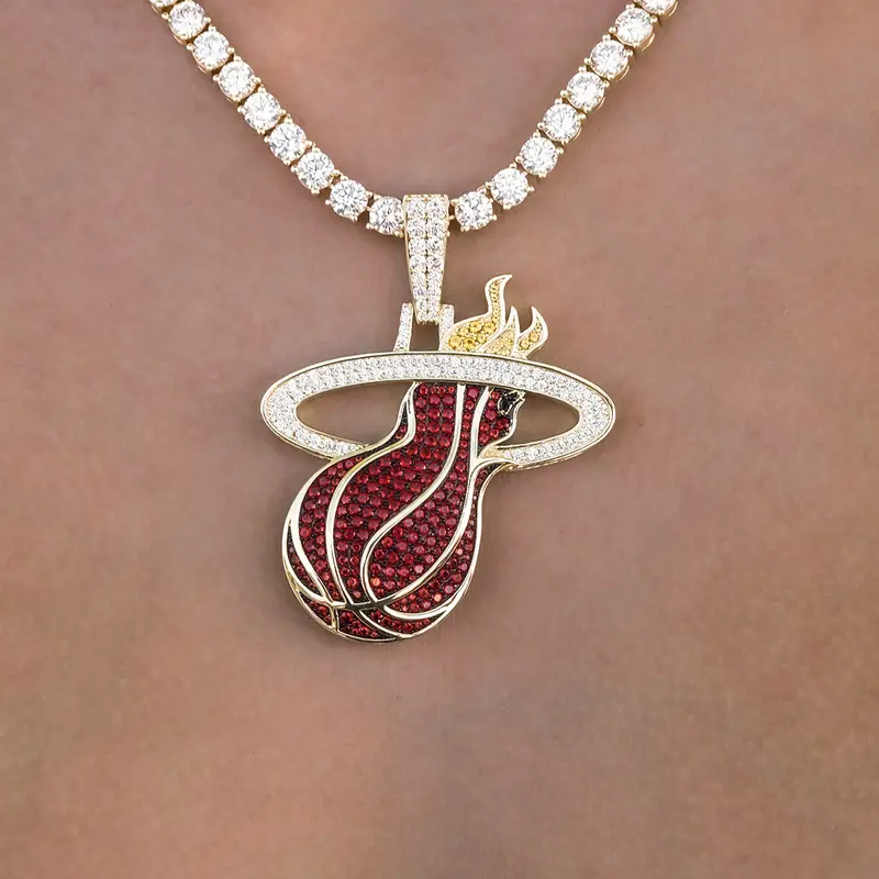 Oversized Miami Heat Nba Logo Pendant – Official Licensed Jewelry 1