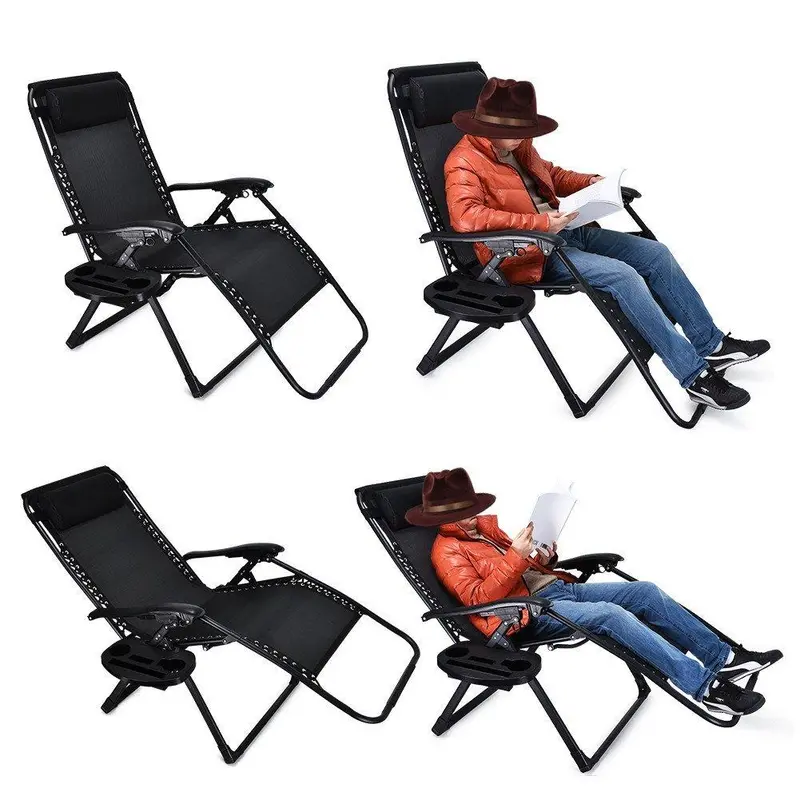 Oversized Zero Gravity Recliner Chair – Xl Folding Patio Lounge With Cup Holder, Supports Up To 430 Lbs (2-Pack) 1