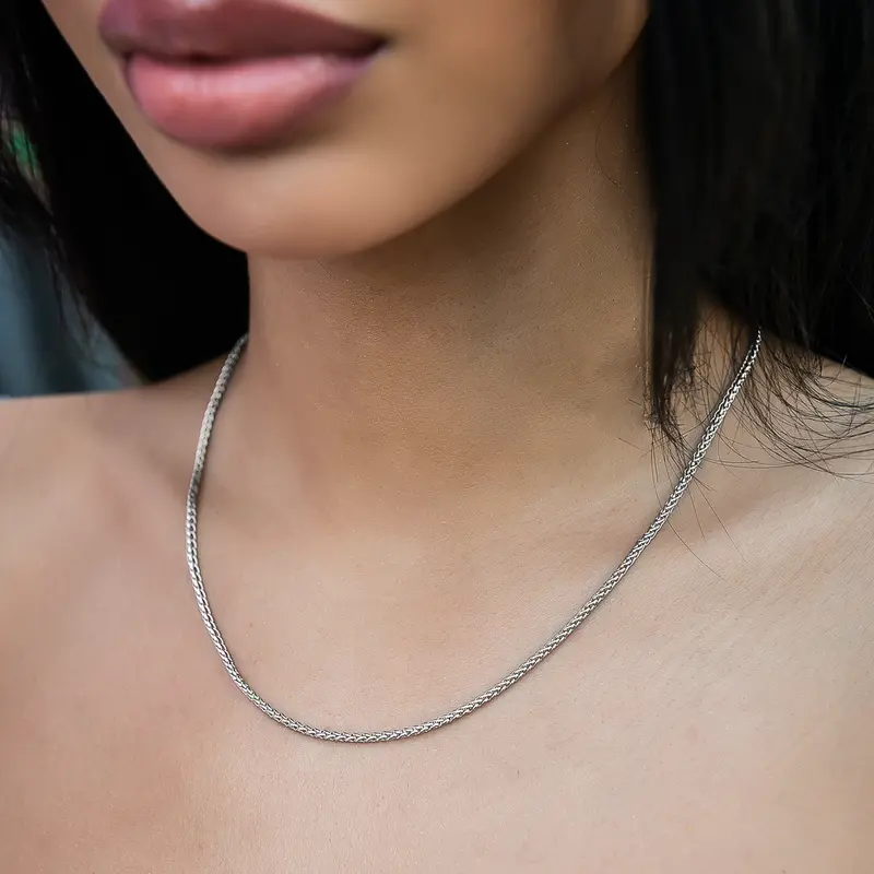Palm Chain Necklace – White Gold, 2Mm 1