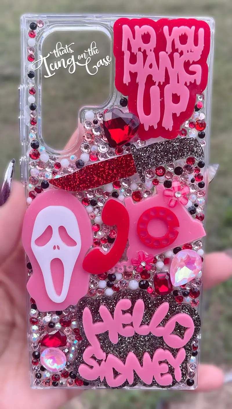 Pastel Horror-Themed Rhinestone Snap Case For Samsung Galaxy S22 Ultra With Reinforced Bumper Guard 1