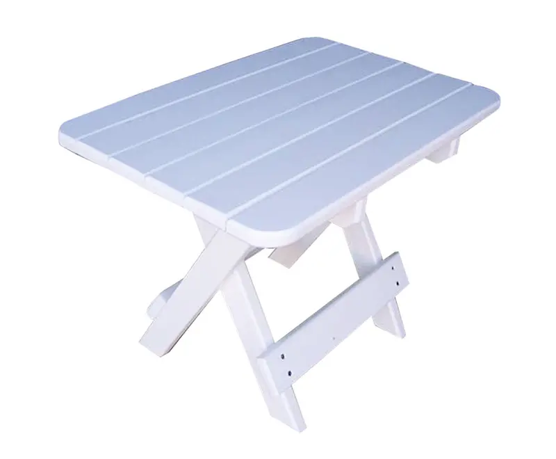 Phat Tommy Eco-Friendly Folding Side Table – Recycled Poly Resin Patio Accent Table In White 1