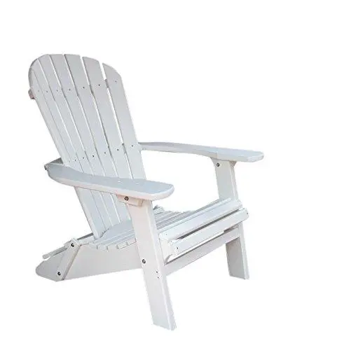 Phat Tommy Recycled Poly Resin Adirondack Chair – Foldable, All-Weather White Design 1