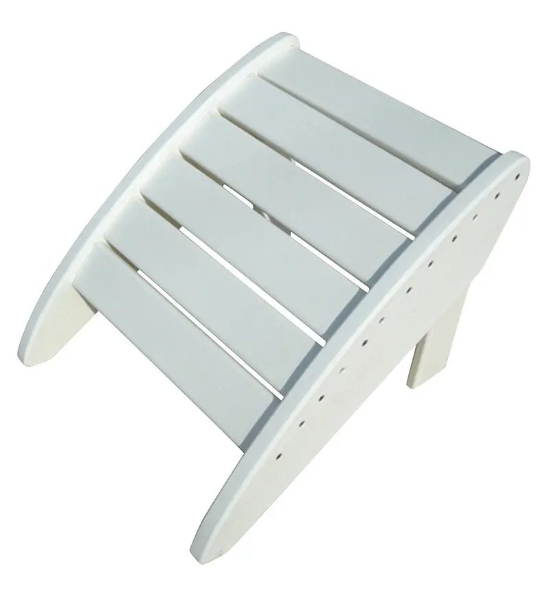 Phat Tommy Recycled Poly Resin Folding Ottoman – Eco-Friendly Outdoor Seating, White 1