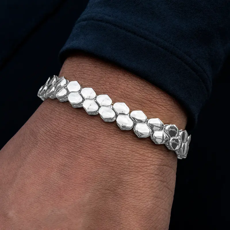 Polished Flat Snake Link Bracelet – 4Mm, 14K White Gold 1
