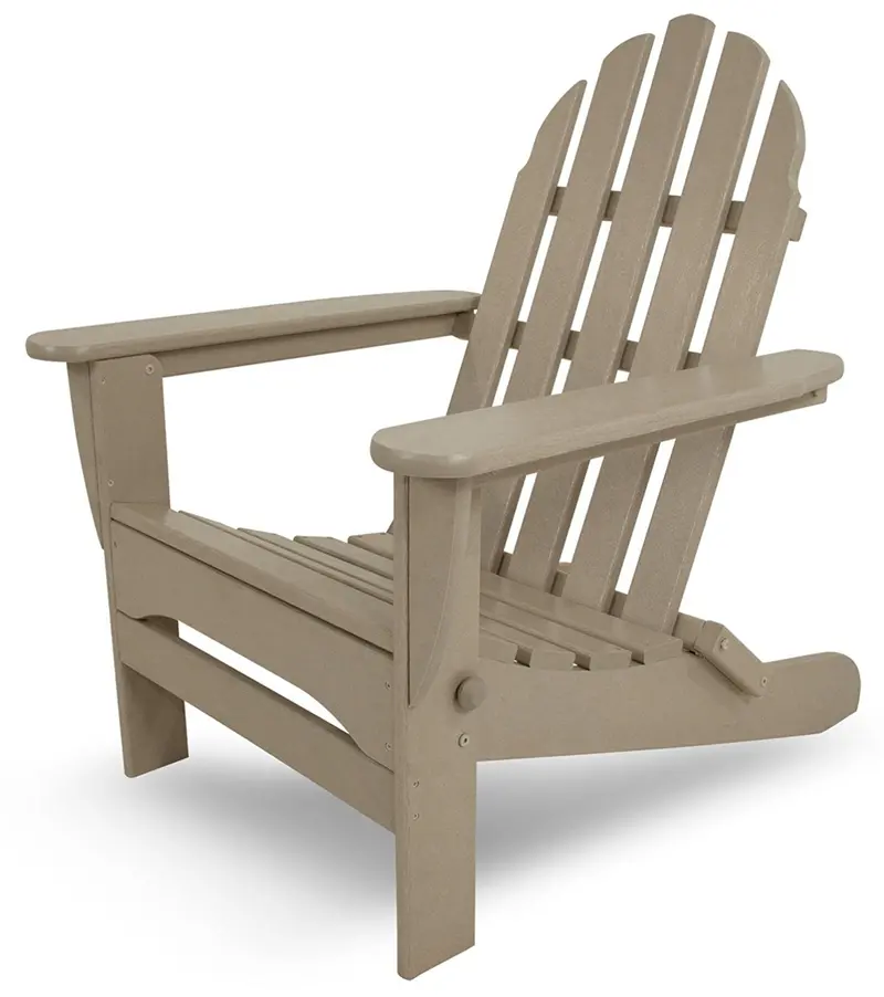 Polywood Ad5030Sa Sand-Colored Classic Folding Adirondack Chair 1