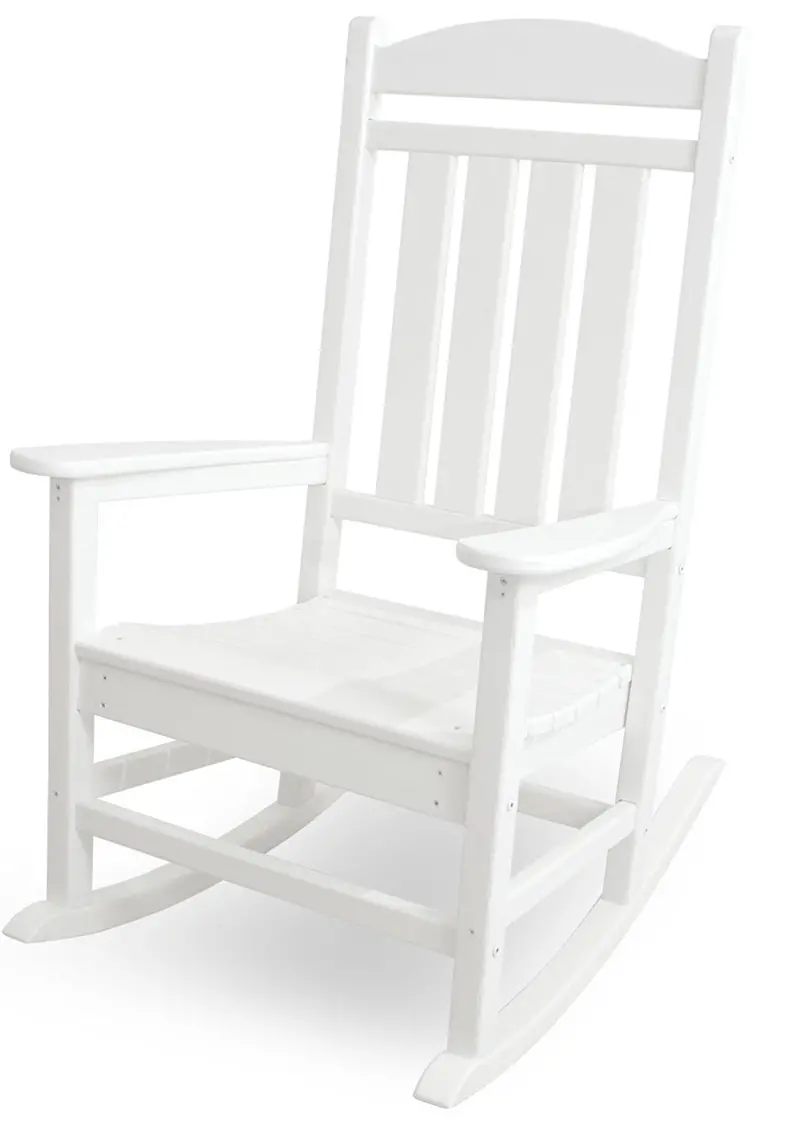 Polywood R100Wh Presidential Rocking Chair – All-Weather White Resin Wicker 1
