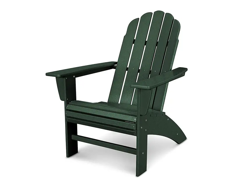 Polywood Vineyard Curveback Adirondack Chair – Eco-Friendly Green Outdoor Lounge Seat 1