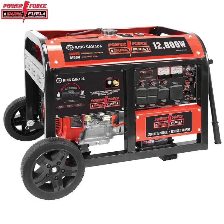 Power Force Kcg-12001Ge-Df 12,000W Dual-Fuel Generator – Electric Start + Wheels 1