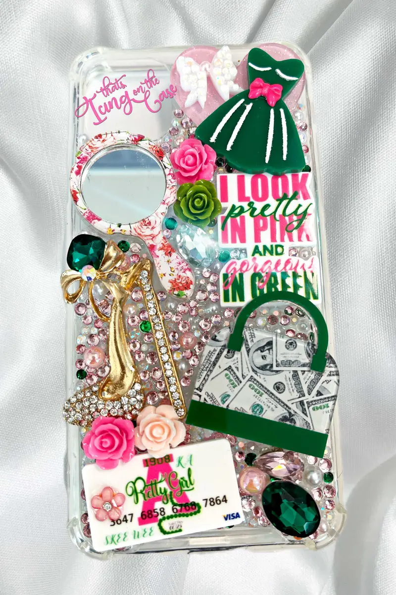 Pretty In Pink & Green – Fast-Ship Snap-On Iphone 11 Pro Max Case With Reinforced Corners 1