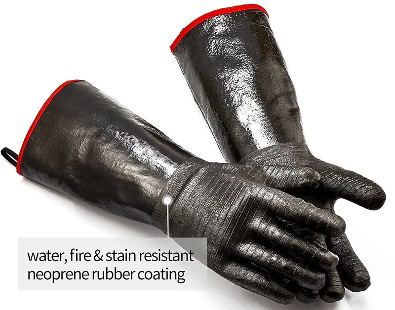Rapicca 17-Inch Xl Heat-Resistant Bbq Gloves – Neoprene-Coated, Textured Palm, Long Sleeve Grill Mitts 1