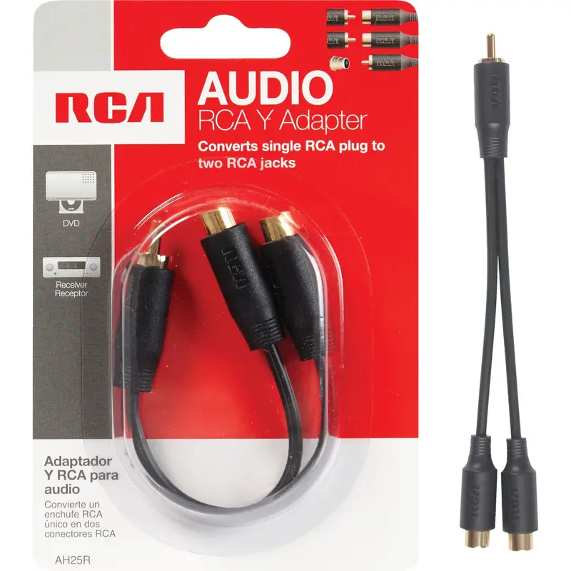 Rca Audio Y-Adapter – 3-Inch Male-To-Dual-Female Splitter Cable 1
