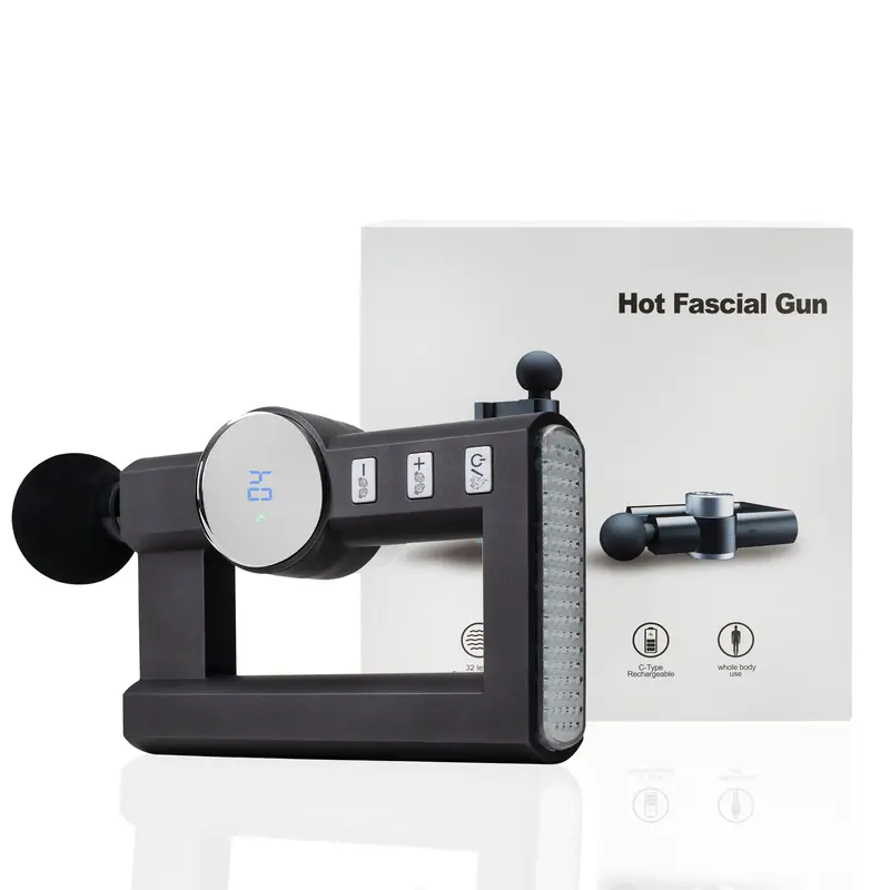 Rechargeable Percussion Massager Gun With 4 Attachments & Built-In Heat Therapy 1